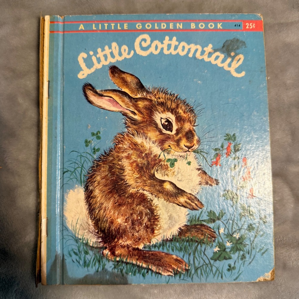 Little Cottontail Vintage Little Golden Book #414 1960 Bunny Spring Easter‎